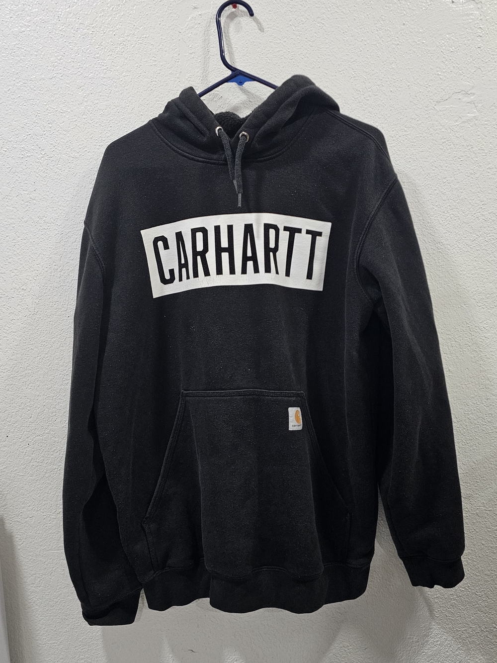 Carhartt Black Pullover Hoodie with White Logo